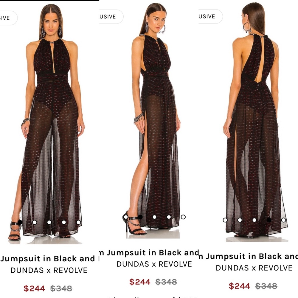 BNWT - Dundas x Revolve - SOLD OUT! - Gem Jumpsuit - Luxurious, Sexy - size XXS